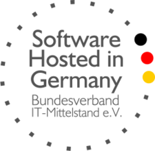 Logo Zertifizierung Software Hosted in Germany | Bundesverband IT-Mittelstand